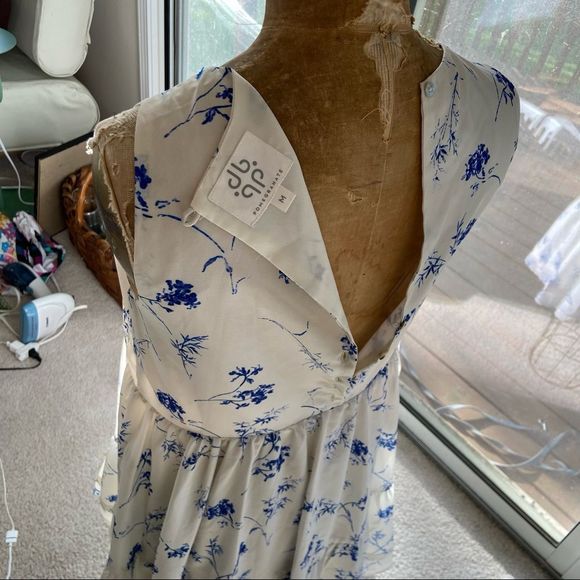 NWOT Lucky Brand Pomegranate Crepe Tiered Midi Dress - Picture 13 of 13